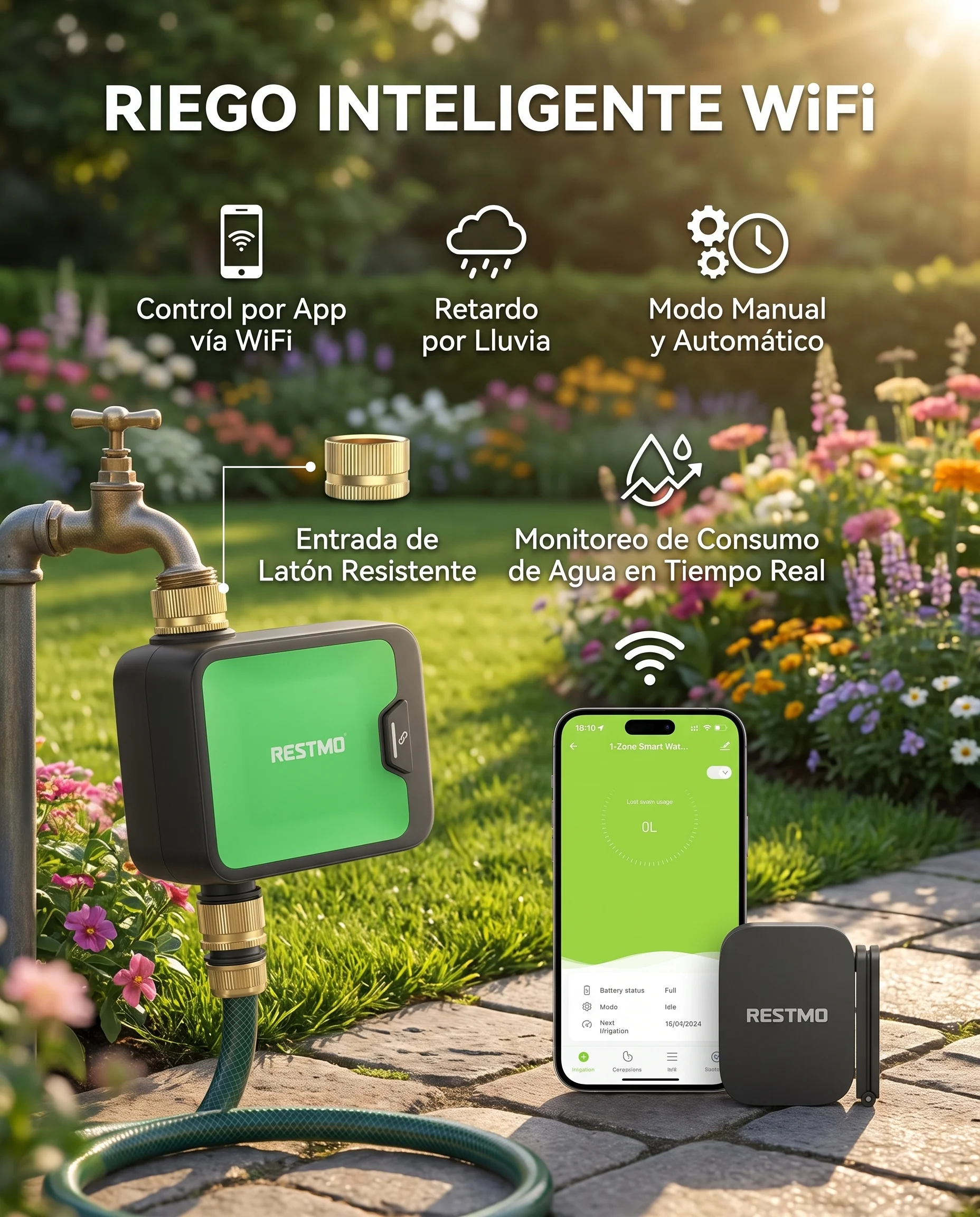 RESTMO, temporizador de agua inteligente WiFi